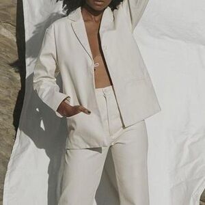 Harly Jae Nico Blazer in Mylk 100% Organic Cotton Off White XS